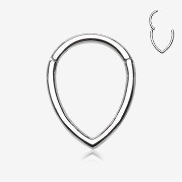 Classic Teardrop Seamless Clicker Hoop Ring